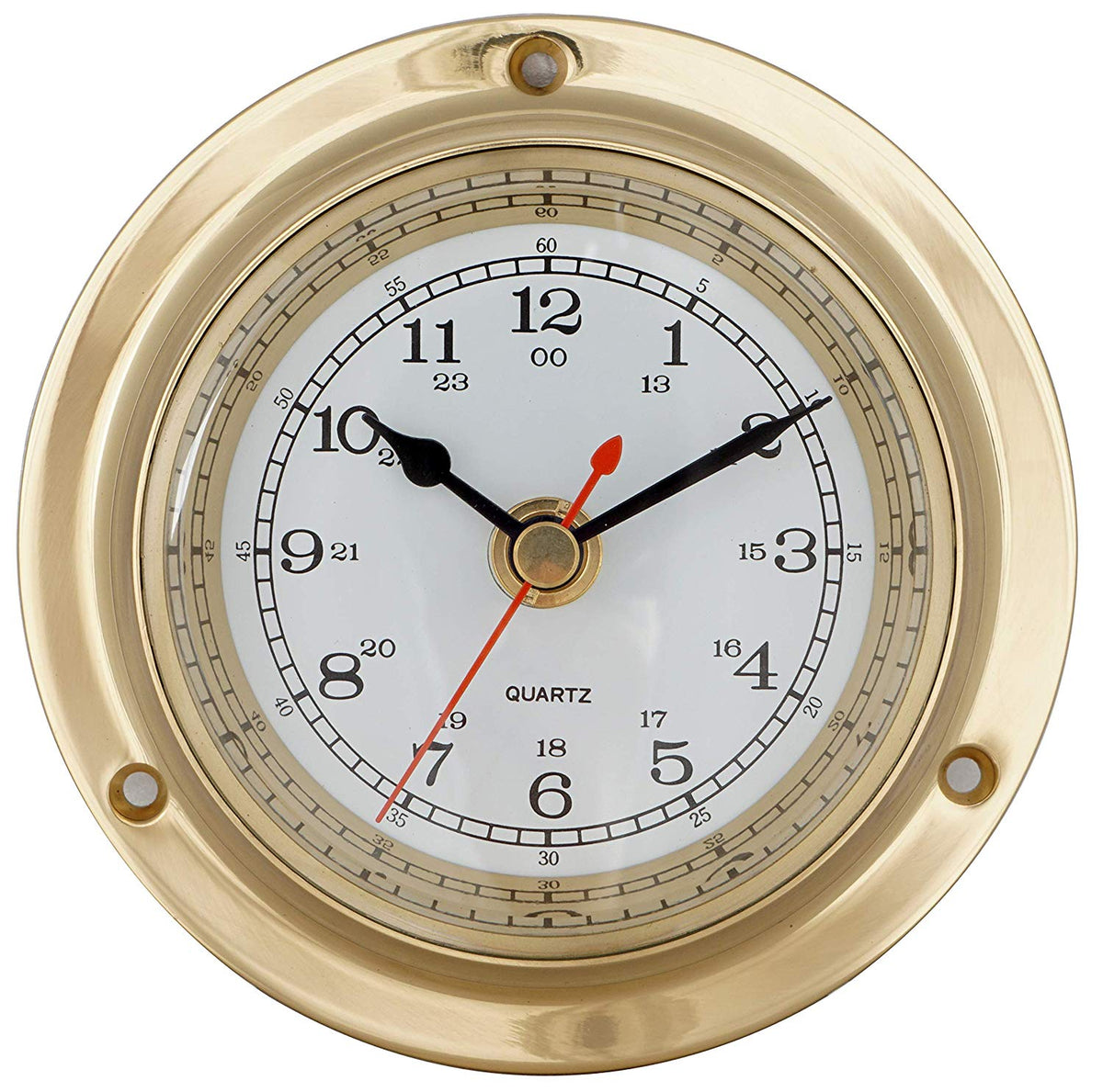 JUSTIME 3 Inch Brass Wall Clock - Nautical Wall Hanging Décor SWM-03-0