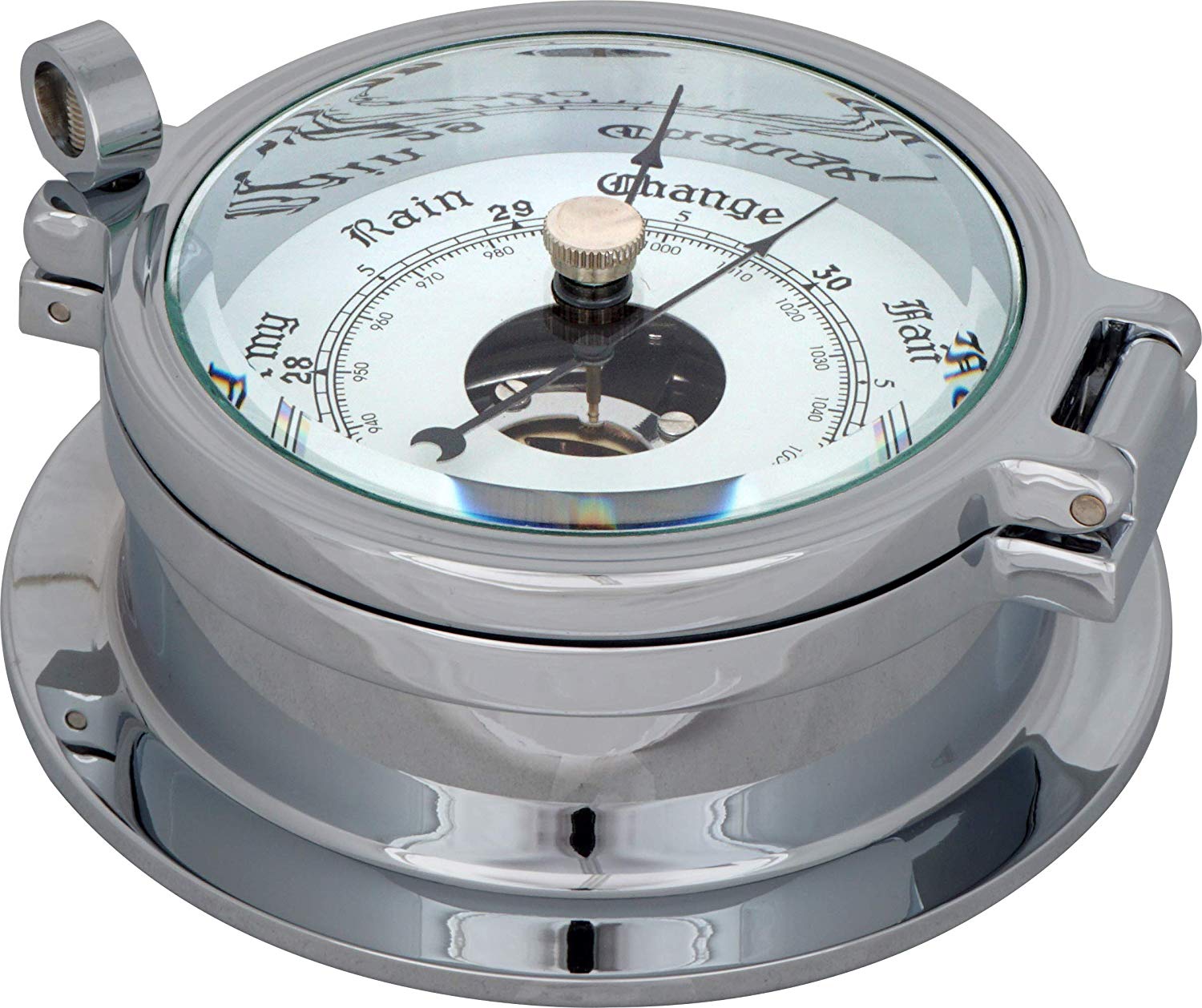 3 Inch Barometer Insert JUSTIME 3.5 Inch Chrome Porthole Barometer, Nautical Wall Hanging Déco ...