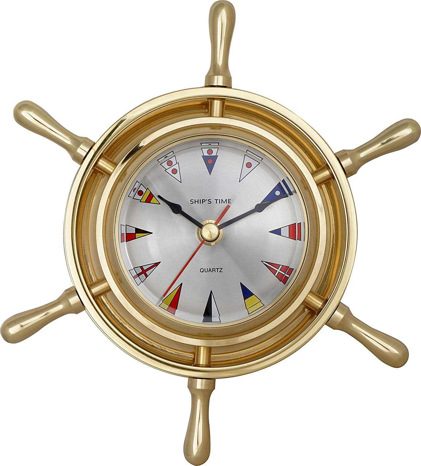 JUSTIME 3.5 Inch Antique Solid Brass Ship Wheel Clock 3.5 Inch, Nautic –  JUSTIME Clocks