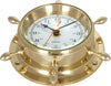 JUSTIME 3 Inch Antique Solid Brass Ship Wheel Clock, Nautical Wall Hanging Décor SWM-03-SW-209