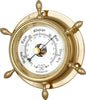 JUSTIME 3 Inches Antique Solid Brass Ship Wheel Barometer, Nautical Wall Hanging Décor BT2428498