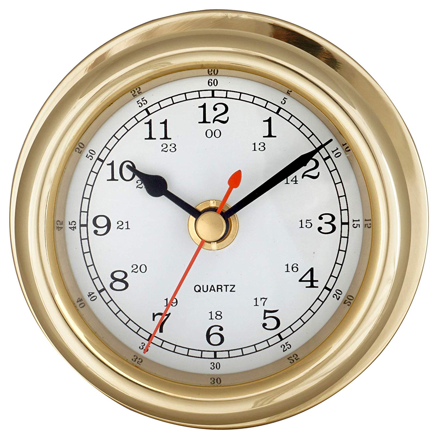 3 Inch Clock JUSTIME 3 Inch Brass New Captain Clock, Nautical Wall Hanging Décor SW ...